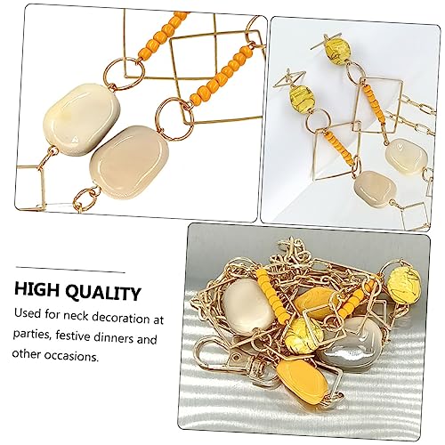 Gadpiparty Geometrische Lanyard Halskette in Grasgelb Lange Pulloverkette Dekorative Neck Chain Langlebige Schmuckkette für Besondere Anlässe und Alltag von Gadpiparty