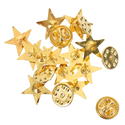 Gadpiparty Goldene Stern Anstecknadel mit Schmetterlingsverschluss Kompakte Fünf-punkte Brosche für Herren Kragen Hut Rucksack Zuverlässige Befestigung Leichte Stilvolle Dekoration für von Gadpiparty