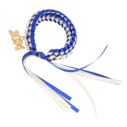 Gadpiparty Graduierungs Armband mit Handgewebtem Seil und Schleifen Design Verstellbares Freundschaftsband in Weiß und Blau Stilvolles College Abschlussgeschenk für Frauen und Mädchen von Gadpiparty