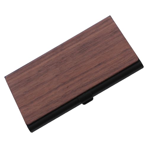 Gadpiparty Holzkarten -Visitenkartenbox Eleganter Kartenhalter Minimalistischer Kartenhalter Portabler Kartenhalter Namenskartenhalter für Geldbörse Karteikartenhalter Holz Metall Brown von Gadpiparty