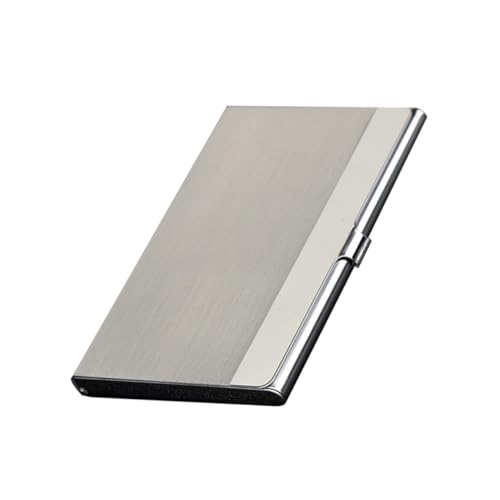 Gadpiparty Kartenetui für Visitenkarten Leicht und Langlebig für Büro und Reisen Schützt Kreditkarten und Ausweise Silbernes Design Unkomplizierte Handhabung von Gadpiparty