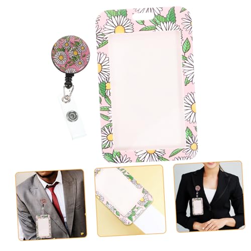 Gadpiparty Kartenhalter mit Kratzer Schutz Pinkes Daisy Design für Lanyards Leicht und Tragbar Schützt Ausweise und Kreditkarten Sicher und Sauber von Gadpiparty