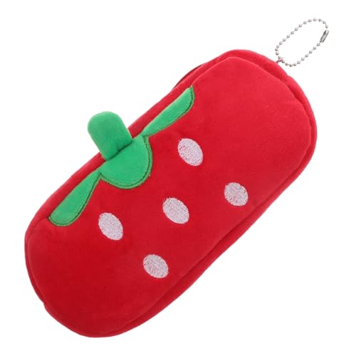 Gadpiparty Kosmetiktasche Make-up Pinsel kleine Gadgets Blaues Bleistiftkoffer Schreibtischorganisation Stiftorganisator Federmäppchen groß elastischer Stifthalter Plüsch rot von Gadpiparty