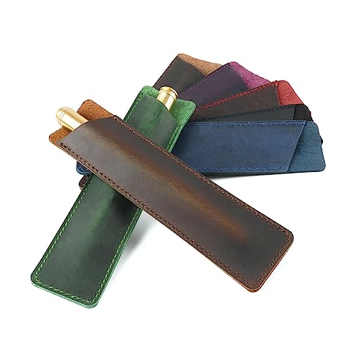 Gadpiparty Stiftetasche aus Leder Vintage Stifteetui Stiftschutztasche für Büro Schule Handgemacht für Studenten Büroangestellte von Gadpiparty