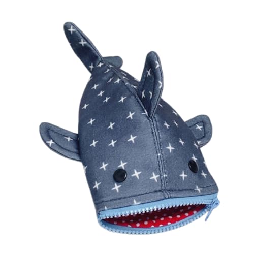 Gadpiparty Lustiges Shark Federmäppchen mit Sternmuster Kleines Cartoon Stifttasche Geräumiger Canvas Stiftehalter für Studenten Büro und Reisen Vielseitige Schreibwaren Kosmetikaufbewahrung von Gadpiparty