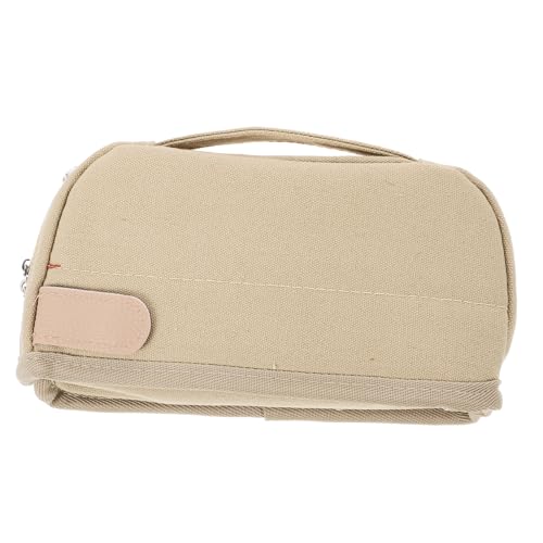 Gadpiparty Multi-funktionaler Canvas Bleistiftbeutel Tragbarer Stifte-Organizer Für Schule Und Büro Große Kapazität Für Schreibwaren Und Zubehör Khaki von Gadpiparty