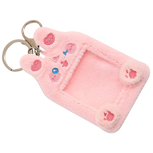 Gadpiparty Plüsch Tierkarte Halter Schlüsselanhänger Niedliche Tierkartenhülle für Id Kreditkarten und Spielkarten Fotokarten Display mit Sichtfenster Zwinkernder Hase von Gadpiparty