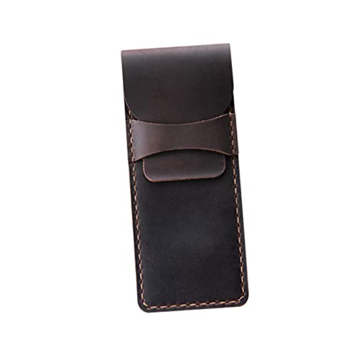 Gadpiparty Retro Leder Stiftetui mit Schutzfunktion Handgefertigte Stifttasche aus Hochwertigem Rindsleder für Büro Schule und Zuhause Kaffeefarben von Gadpiparty