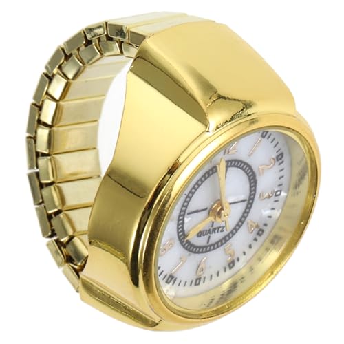 Gadpiparty Stylische Digitale Ringuhr Damen und Herren Mini Fingeruhr Quarzuhr mit Großen Ziffern Praktischer Modeschmuck Modischer Goldener Schmuckring Ablesbare Digitaluhr für Alltag und von Gadpiparty
