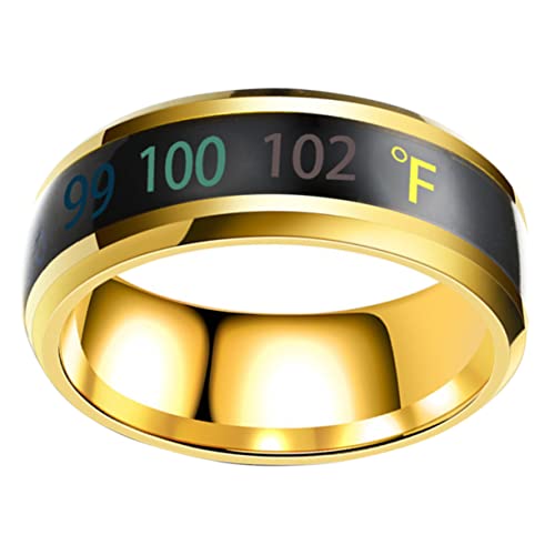 Gadpiparty Unisex Temperaturanzeige Ring Eleganter und Stylischer Freundschaftsring für Hochwertiger Schmuck mit Farbwechsel für an und Freunde Goldene Ausführung von Gadpiparty