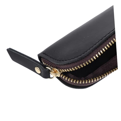 Gadpiparty Vintage Leder Federmäppchen Großvolumig Handgefertigt mit Reißverschluss Stifteetui Organizer für Schüler Teens und Berufstätige Schwarz Robust Langlebig von Gadpiparty