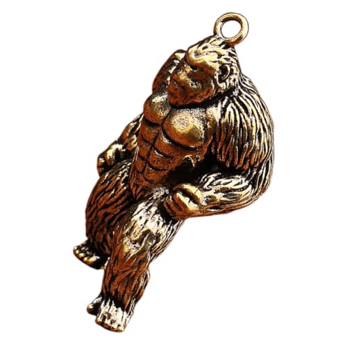 Gadpiparty Messing Gorillafigur Als Schlüsselanhänger Oder Dekoration Detaillierte Retro Skulptur Aus Hochwertigem Klein Tierfigur Für Schreibtisch Und Eingangsbereich von Gadpiparty