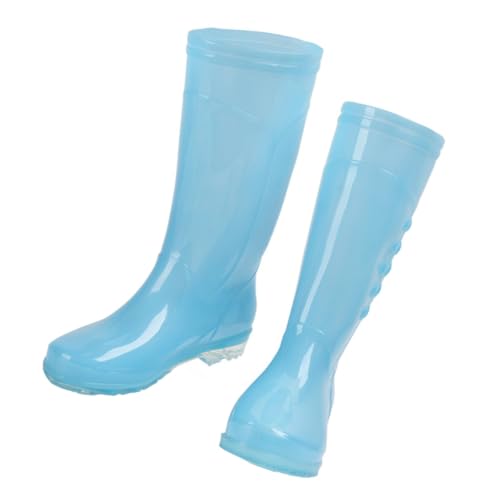 Gadpiparty Wasserdichte Rutschfeste Damen Gummistiefel aus Langlebigem PVC Hohe Transparente Regenstiefel in Candy Blau Leicht Bequem und Einfach zu Reinigen für Outdoor und Alltag bei von Gadpiparty
