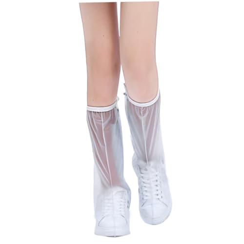 Gadpiparty wasserdichte rutschfeste Atmungsaktive Überschuhe für Damen und Herren Hohe Strapazierfähige Schuhüberzieher in Weiß Leichter Schutz bei Regen und Arbeitsspaziergängen von Gadpiparty