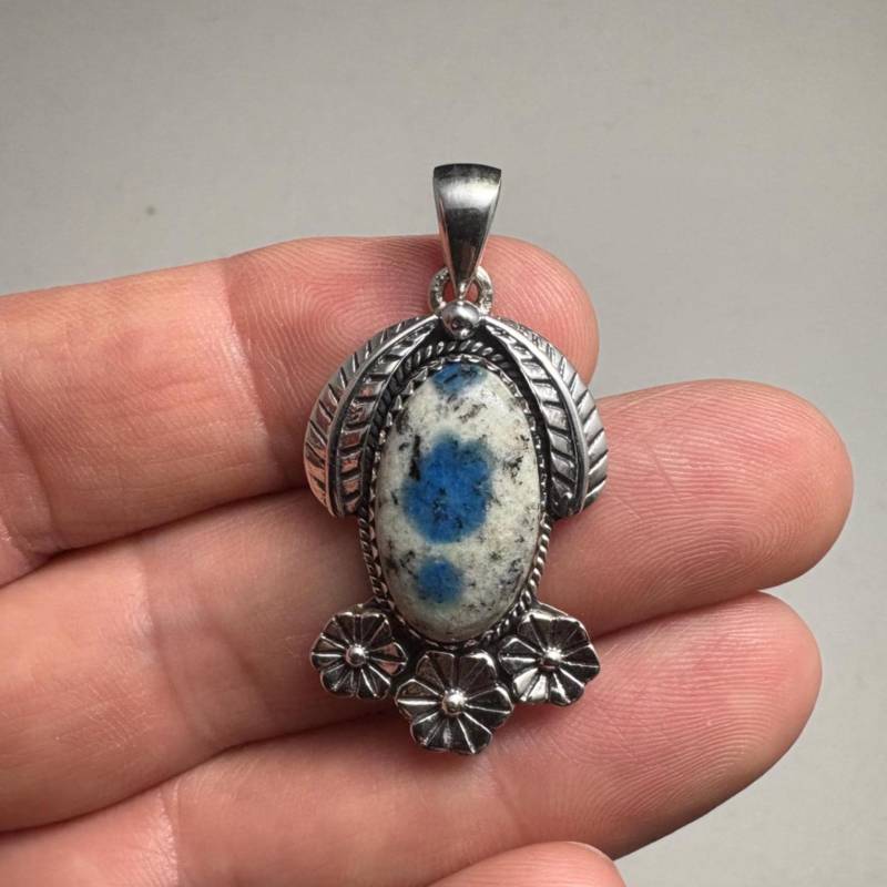 K2 Azurit Und Granit .925 Sterling Silber Anhänger von GadsdenGem