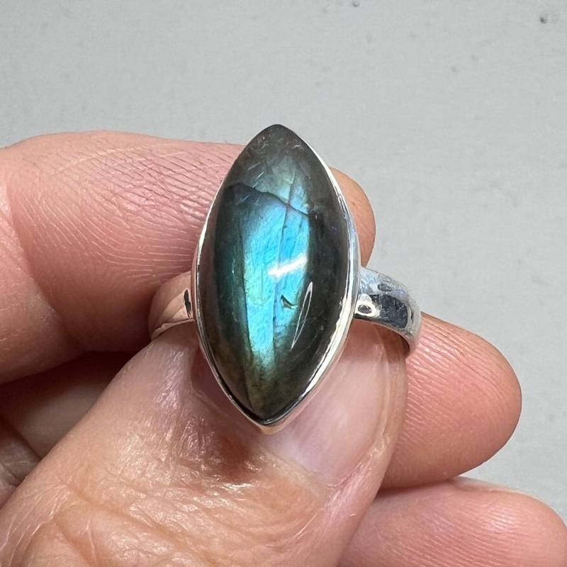 Labradorit .925 Sterling Silber Ring Größe 8 1/2 von GadsdenGem