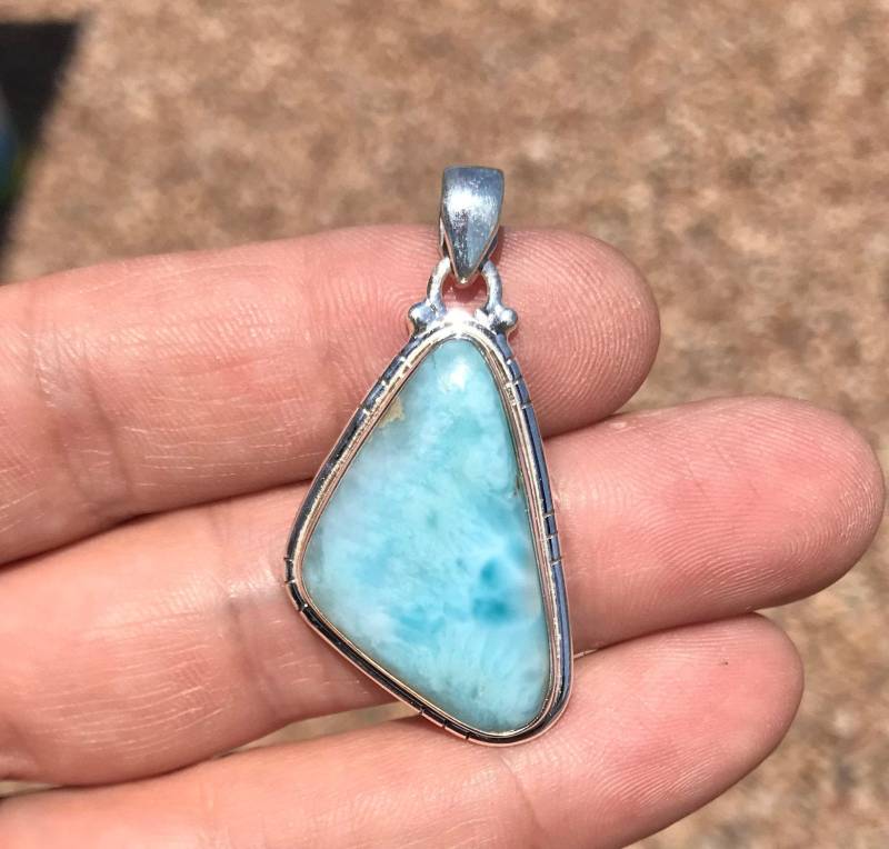 Larimar Und Massiv .925 Sterling Silber Anhänger von GadsdenGem