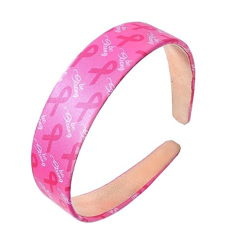 Gaduupa Stirnband für Brustkrebsbewusstsein, breites elastisches Haarband, rosa Buchstaben, Brustkrebs-Bewusstseins-Monat, Haarschmuck für Damen und Mädchen (Stil C Gaduupa Stirnband für Brustkrebsbewusstsein, breites elastisches Haarband, rosa Buchstaben, Brustkrebs-Bewusstseins-Monat, Haarschmuck für Damen und Mädchen (Stil C von Gaduupa
