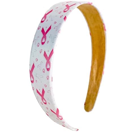 Gaduupa Stirnband für Brustkrebsbewusstsein, breites elastisches Haarband, weiß, für Brustkrebs-Bewusstseins-Monat, Haarschmuck für Damen und Mädchen (Stil D Gaduupa Stirnband für Brustkrebsbewusstsein, breites elastisches Haarband, weiß, für Brustkrebs-Bewusstseins-Monat, Haarschmuck für Damen und Mädchen (Stil D von Gaduupa