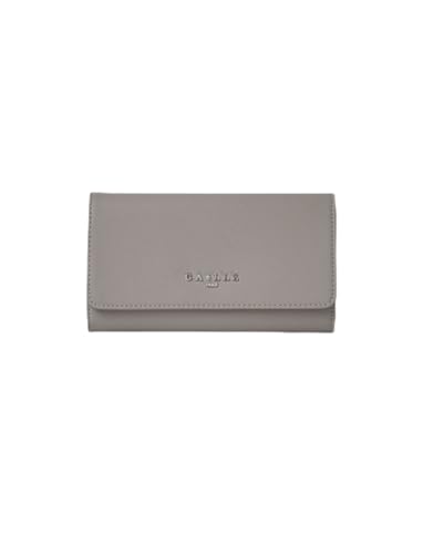 Gaelle Paris Continental Geldbörse aus Saffiano-Kunstleder, Blei, mit Metall-Logo, Blei., S, Zeitgenössisch Gaelle Paris Continental Geldbörse aus Saffiano-Kunstleder, Blei, mit Metall-Logo, Blei., S, Zeitgenössisch von Gaelle Paris
