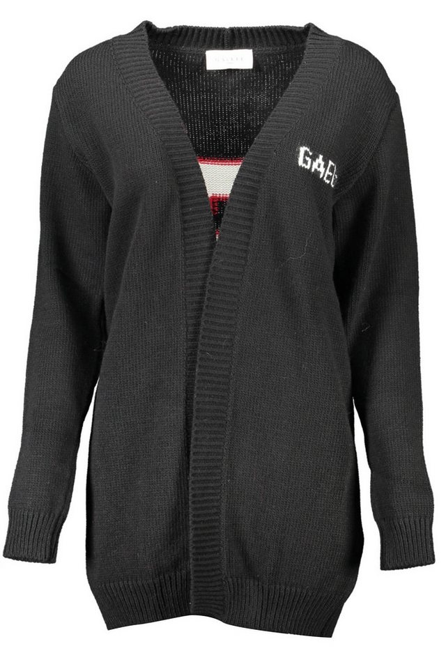 Gaelle Paris Strickpullover Elegante Damen-Cardigan in Schwarz mit Kontrastdetails & Stickerei von Gaelle Paris