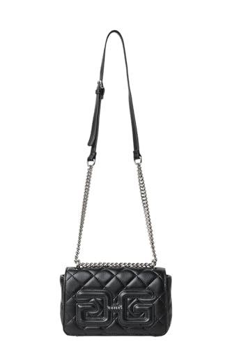 Gaëlle Gesteppte Umhängetasche schwarz mit silberner Kette, Design GG Logo von Gaëlle