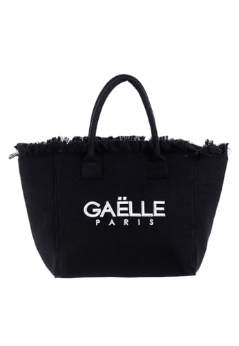 Gaelle Maxi-Shopper aus Frottee mit gesticktem Logo, GAACW00140, Maße: 56 x 31,5 x 17 cm, Schwarz von Gaelle