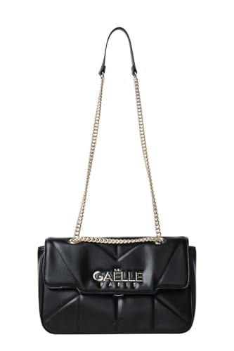 Gaëlle PARIS Umhängetasche aus gestepptem Leder schwarz mit silberner Kette von Gaëlle