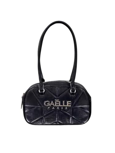 Gaëlle Paris Handtasche aus schwarzem Leder, gestepptes Design, lange Griffe von Gaëlle