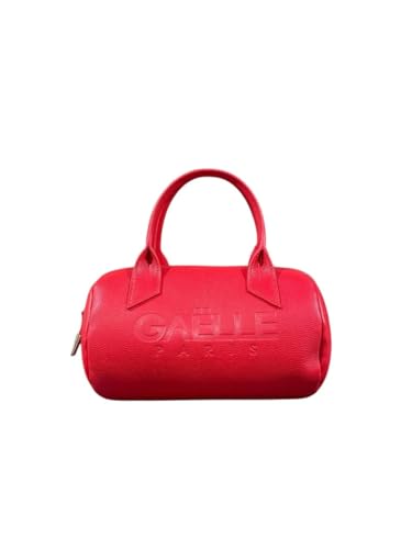 Gaëlle Synthetik Ledertasche, glänzend rot, zylindrischer Reißverschluss von Gaëlle