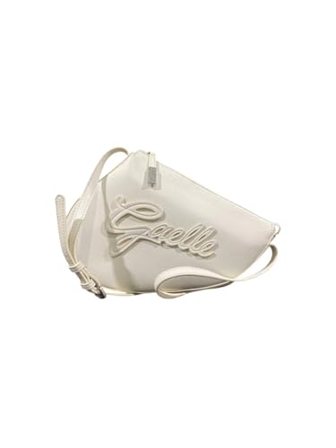 Gaëlle Umhängetasche aus Kunstleder, Farbe Weiß, Design mit geprägtem Logo von Gaëlle