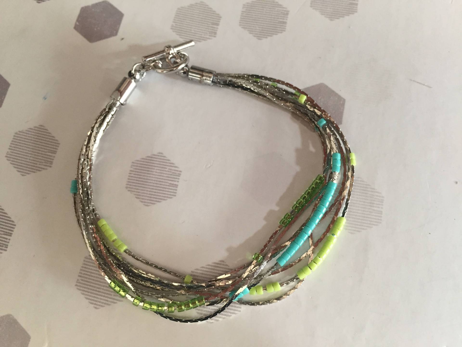 Die Armband 8 Stränge Und Diese Blauen Grünen Perlen von GaelleAtelier