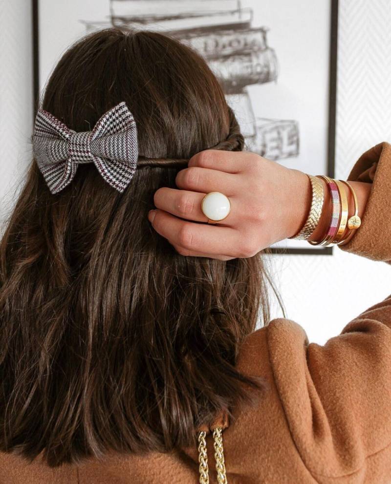 Clip-On-Schleife Im Prince-Of-Wales-stil in Grau, Schwarz Und Burgunderrot von GaelleHayme