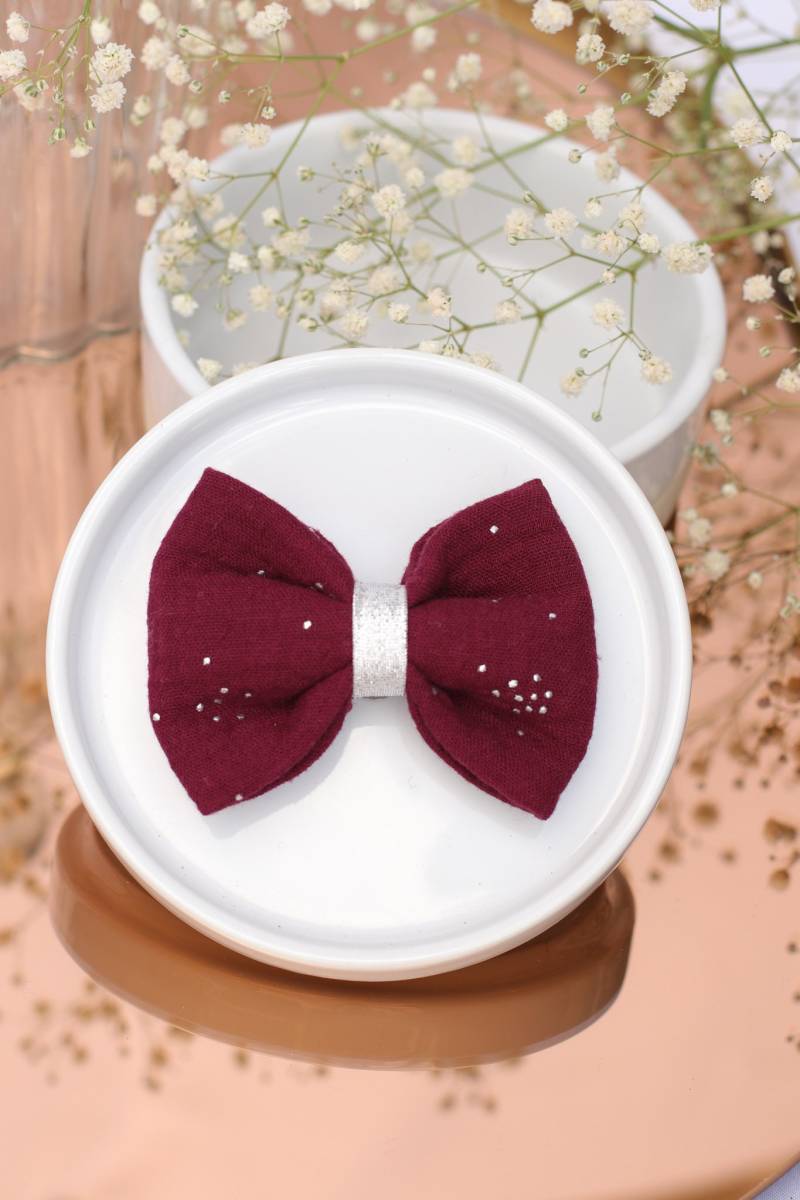 Doppelte Clipse Knoten Bordeaux Und Silber von GaelleHayme