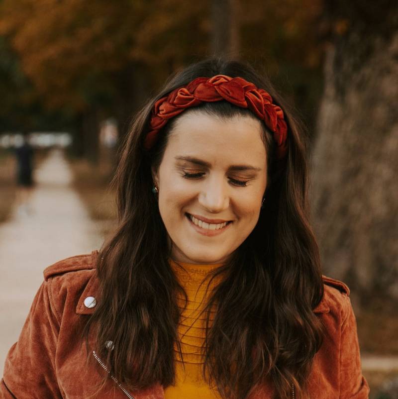 Terrakottabraunes Kurzes Geflochtenes Samt-stirnband von GaelleHayme