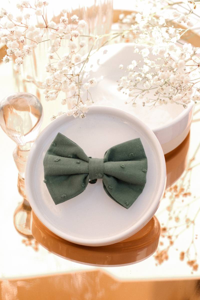 Kaktusgrüne Plumetis-Clip-On-Schleife von GaelleHayme