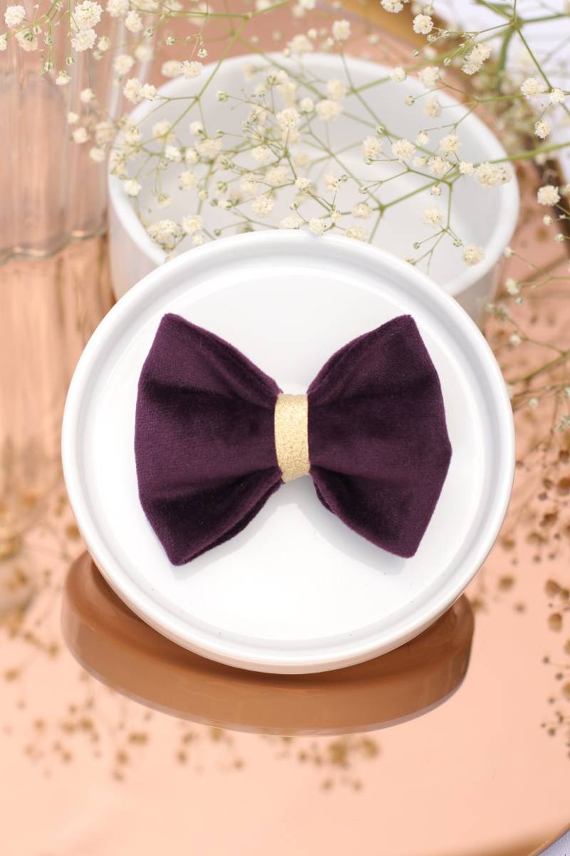 Knoten Zum Clipsieren Aus Lila Und Goldenem Samt von GaelleHayme