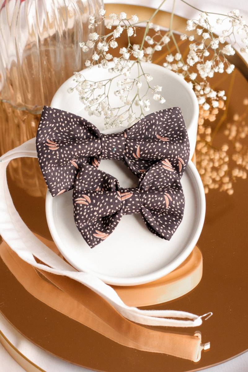 Knotenduo Mann/Frau Mitternachtsblau Bedruckt "Reiskorn" von GaelleHayme