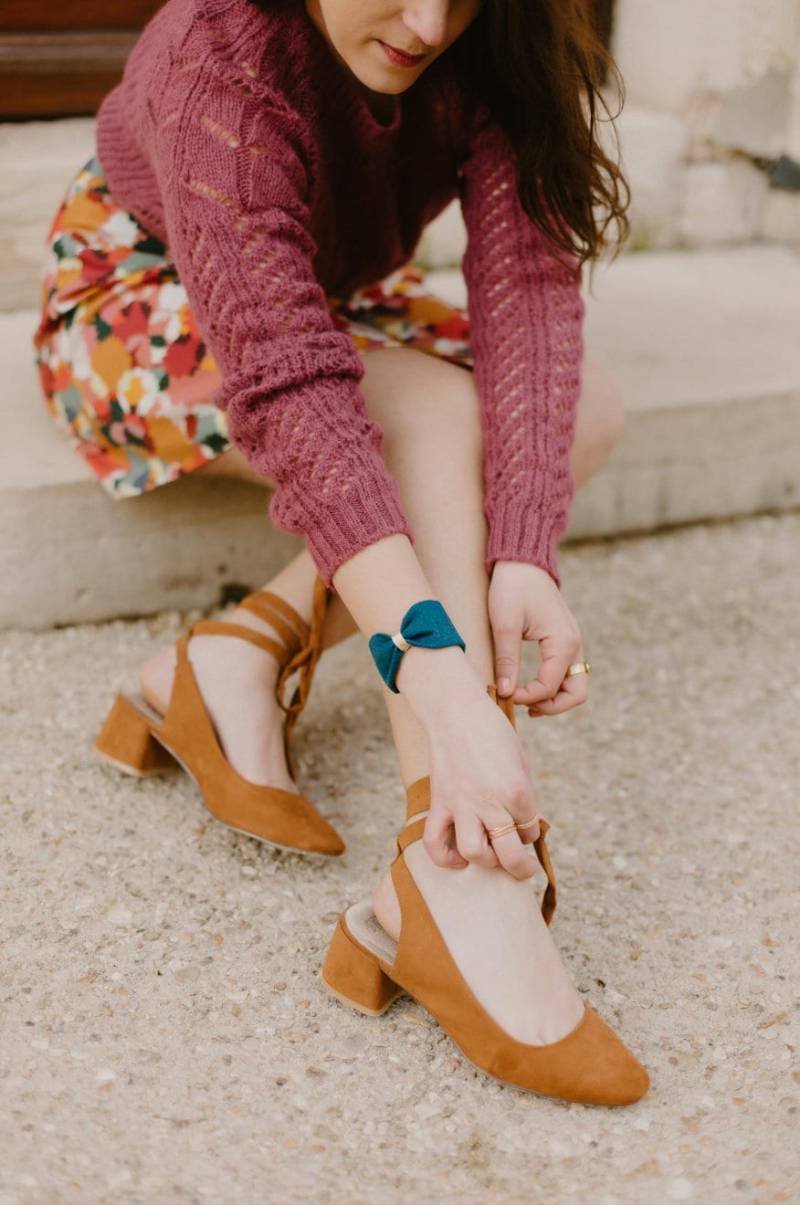 Manschetten Knoten Aus Leinen Blau Ente von GaelleHayme