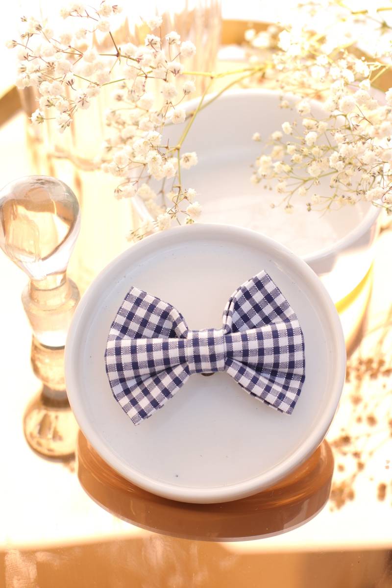 Marineblauer Gingham-Clip-On-Knoten von GaelleHayme