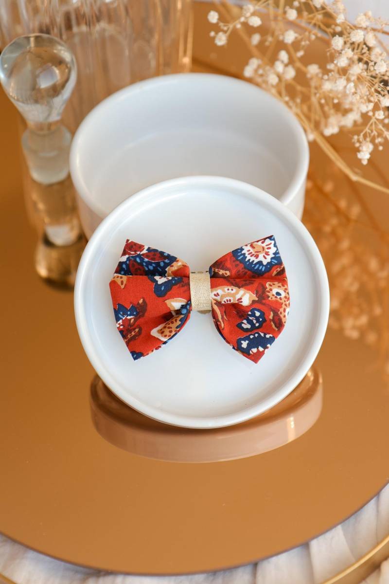 Orange Clip-On-Schleife Mit Terrakotta - Und Gold-Boho-Print von GaelleHayme