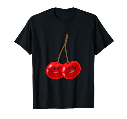 Kirsche Kirschen Zeichnung Kinder Obst Früchte Frucht Sommer T-Shirt von Gärtner Landwirt Obst Gemüse Bauer Geschenkideen