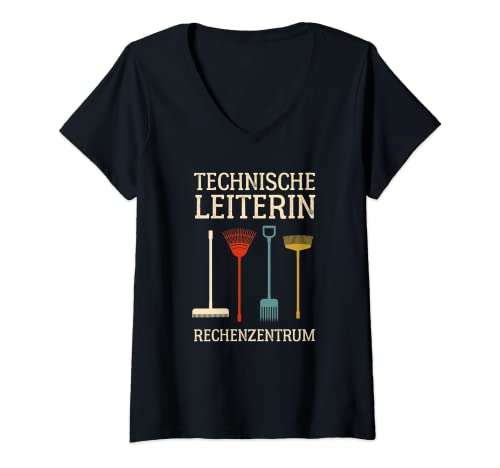 Damen Technische Leiterin Rechenzentrum Gärtnerin Gartenbau Garten T-Shirt mit V-Ausschnitt von Gärtner & Gartenbau Handwerk Geschenkideen