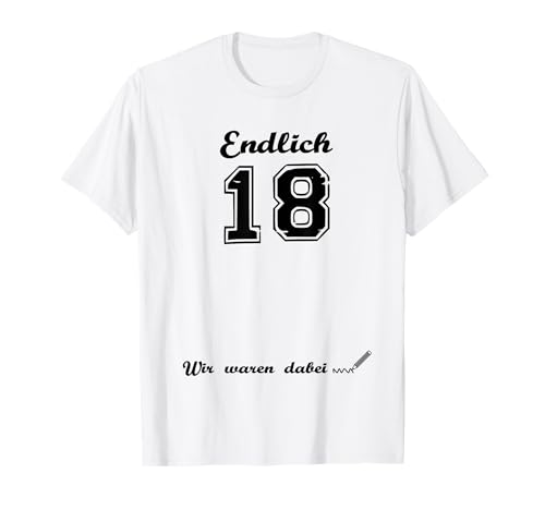 Endlich 18 Geschenk 18ter Geburtstag Jungen Gästeliste T-Shirt Endlich 18 Geschenk 18ter Geburtstag Jungen Gästeliste T-Shirt von Geburtstagsshirt Gästebuch 18 Jahre Junge
