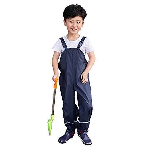 Gaga city Regenhose Kinder Regenlatzhose Regenoverall Buddelhose Jungen Outdoor Sport Hose wasserdichte Atmungsaktiv Matschhose Mädchen Dunkelblau/110/116 von Gaga city