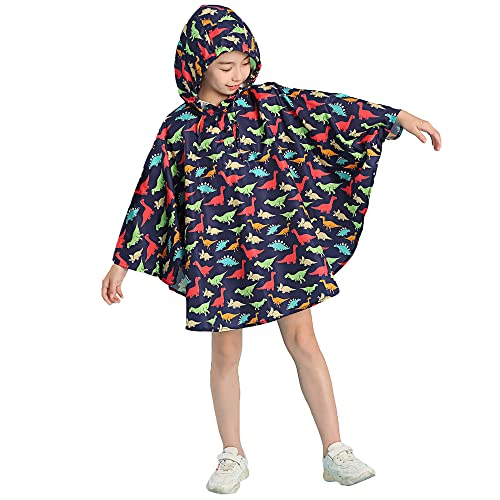 Gaga city Kinder Regenponcho Mädchen Regencape Jungen Regenbekleidung baby Faltbar Wiederverwendbar Regenschutz Regenmantel Dinosaurier Gedruckt M von Gaga city