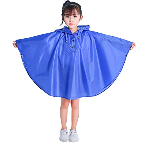 Regenanzug Kinder Regencape Regenmantel mit Regenponcho Aufbewahrungstasche Bequeme Verwendung Blau/M von Gaga city