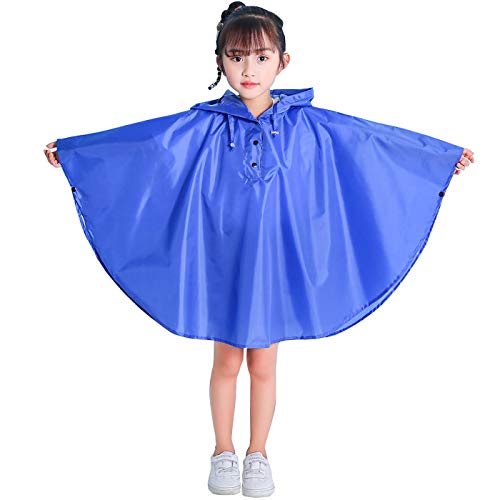 Regenanzug Kinder Regencape Regenmantel mit Regenponcho Aufbewahrungstasche Bequeme Verwendung Blau/XL von Gaga city