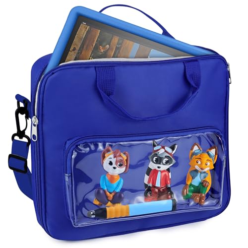 Gaga city Tablet Tasche für Edurino Figur und Stift, Kompatibel mit 8 bis 10 Zoll Kinder Tablet, Tasche für Tiptoi Stift und Bücher, Blau von Gaga city