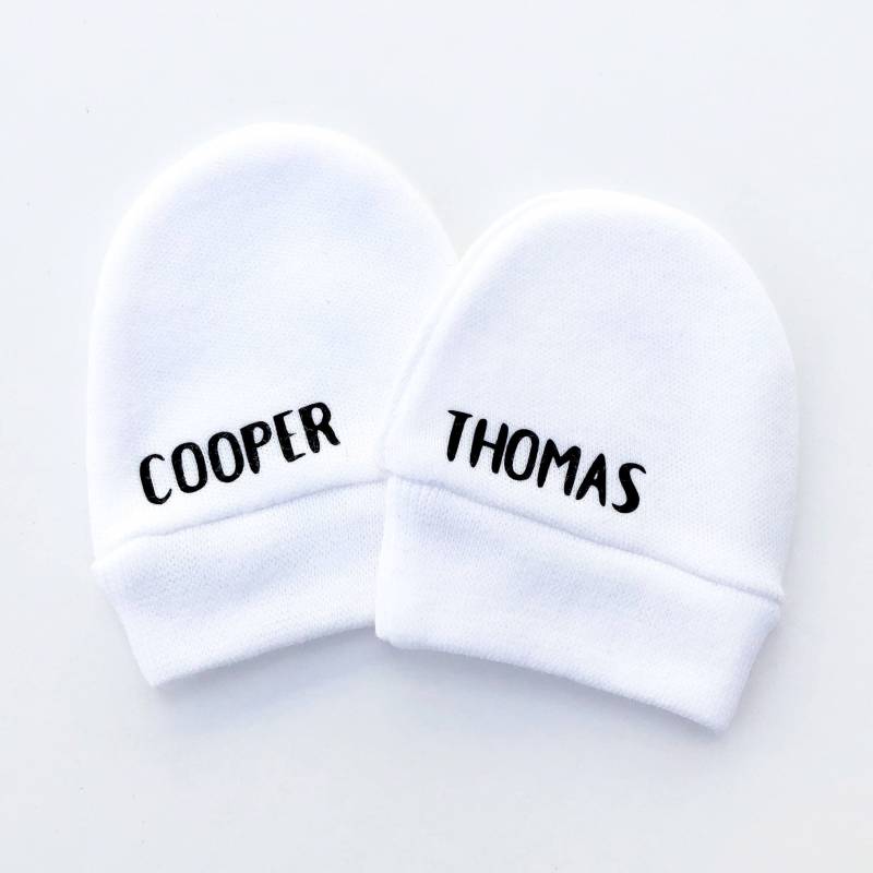 Baby Handschuhe Mit Individuellem Namen Kratzfreie | 0-6 Monate Baby Handschuhe Mit Individuellem Namen Kratzfreie | 0-6 Monate von GagaKidz